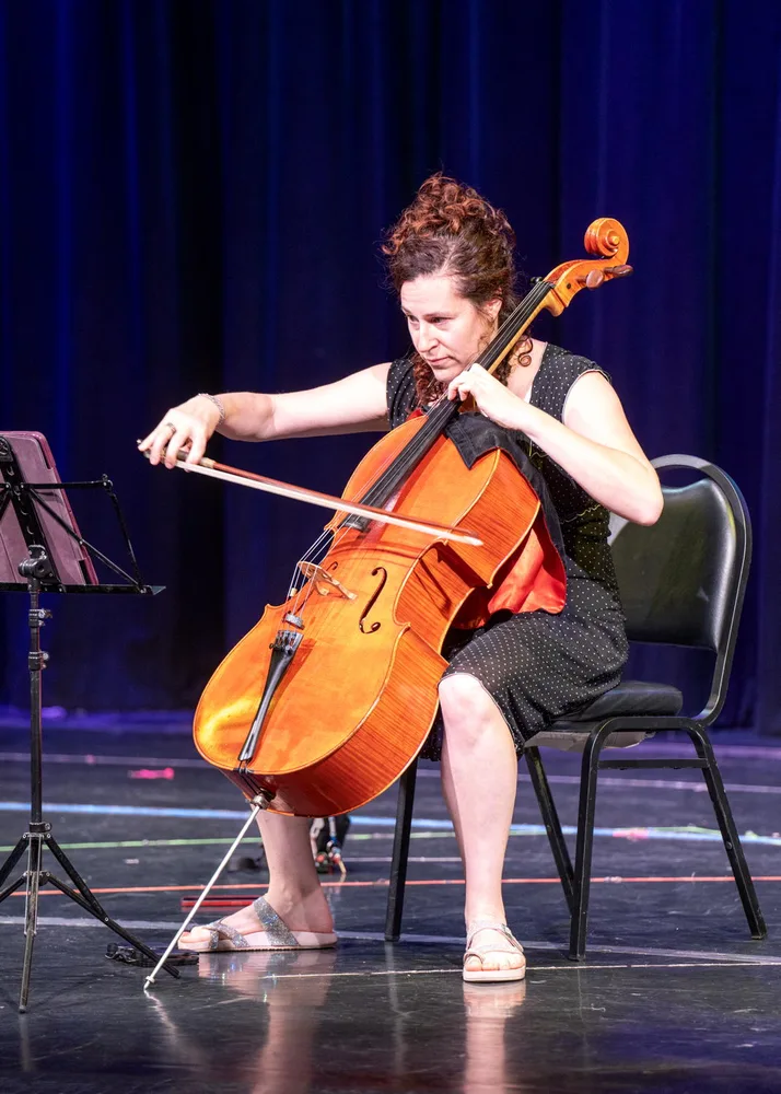 A cellist performing, 2023