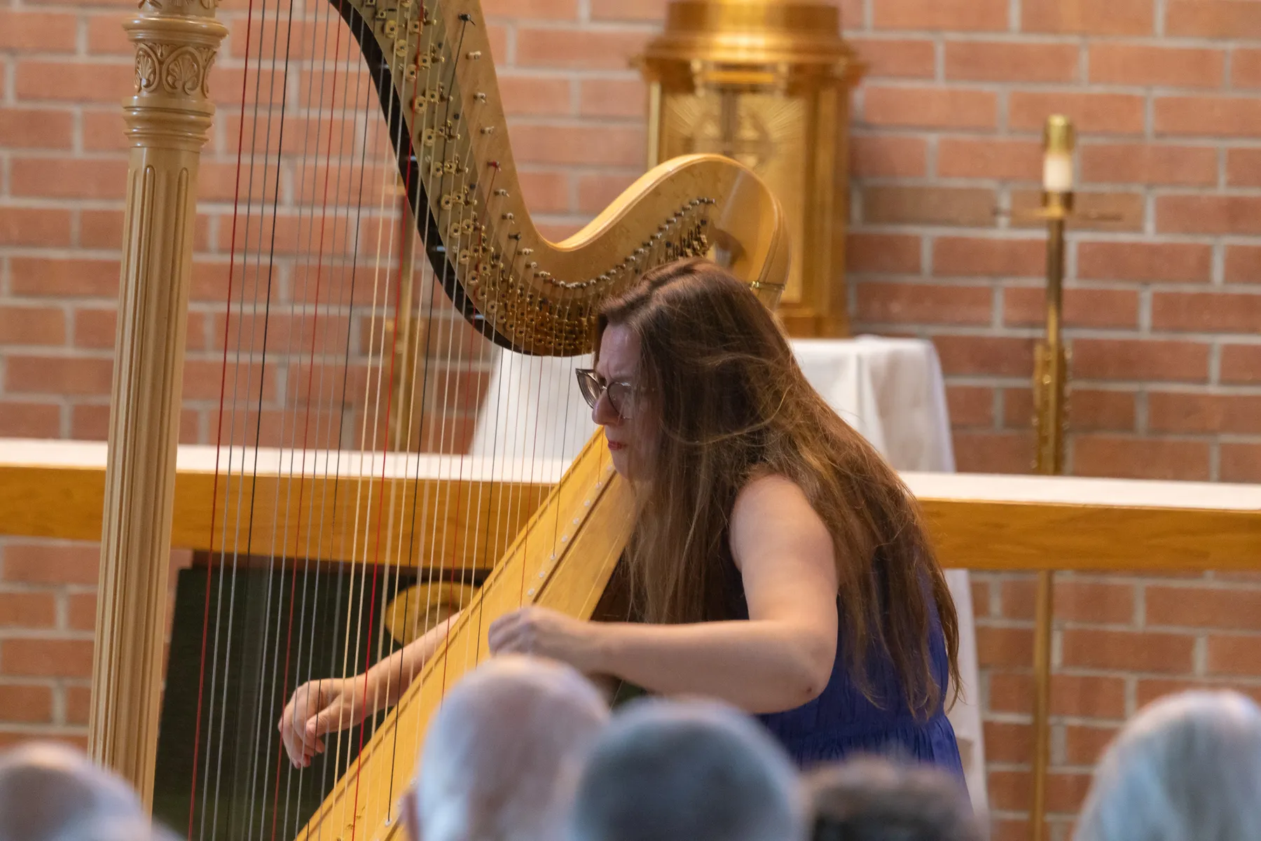 Bridget Kibbey at the harp