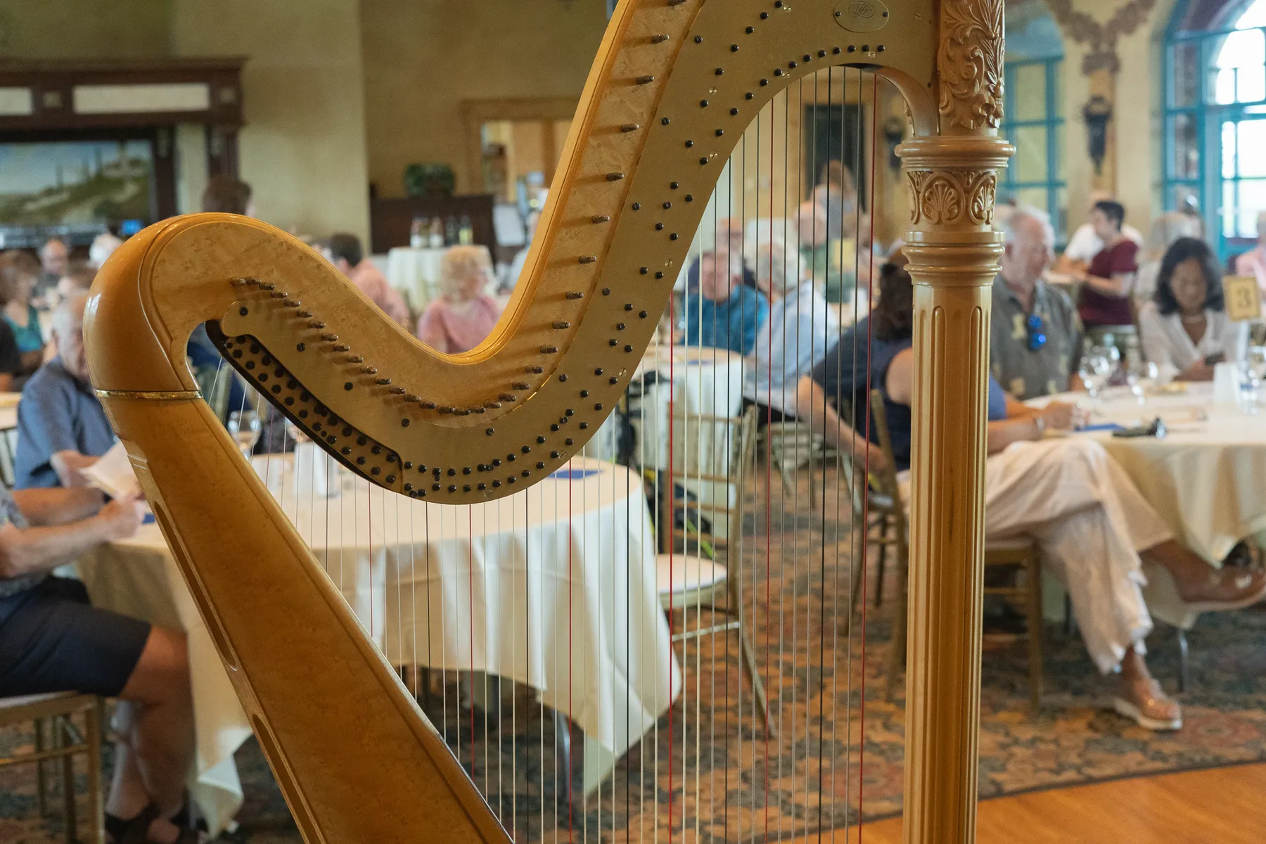 The harp in the Ventosa hall