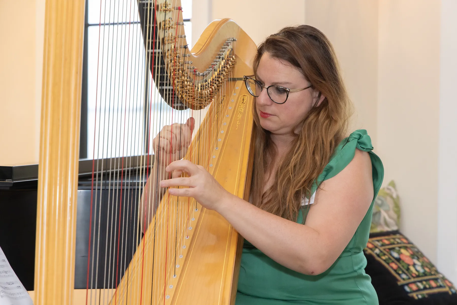 Bridget Kibbey at the harp